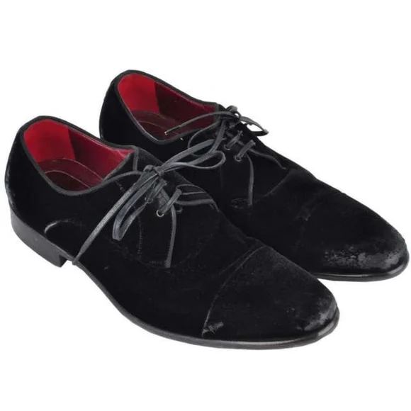 Dolce & Gabbana - RUNWAY Baroque Velvet Shoes Black/Red-8